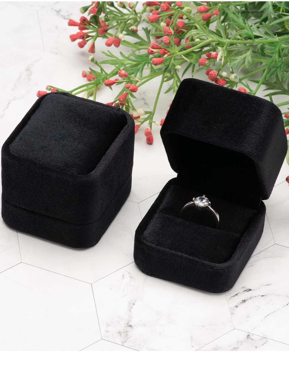 Velvet Single Ring Box (Empty Box) - Picture 3 of 8